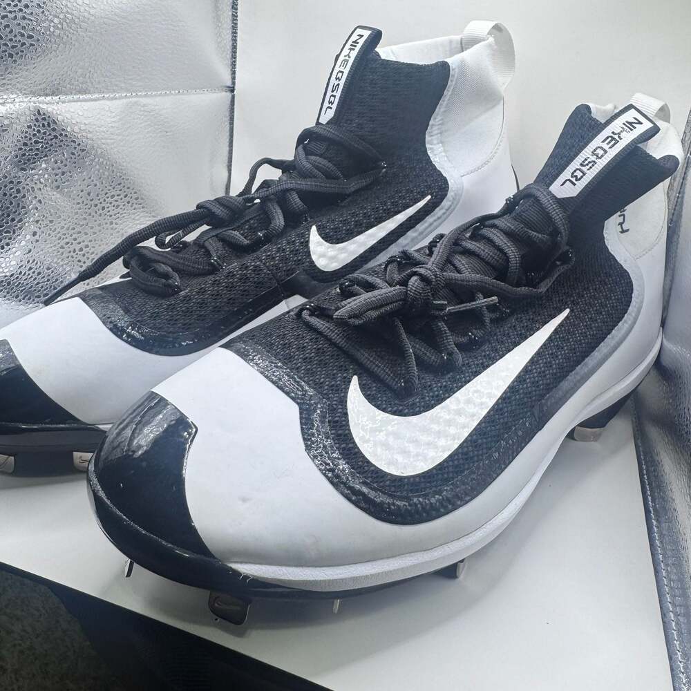 Nike Air Huarache 2K Filth Elite Mid Metal Baseball Cleats, Black/White